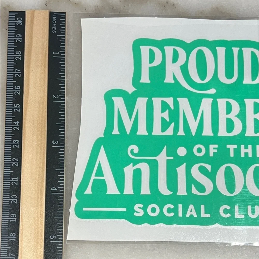 Green Antisocial Club and Smile Emoji Wall Decals